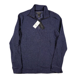 The Mens Store Two-Tone Half-Zip Pullover‎ Sweater Mens Small Navy Steel